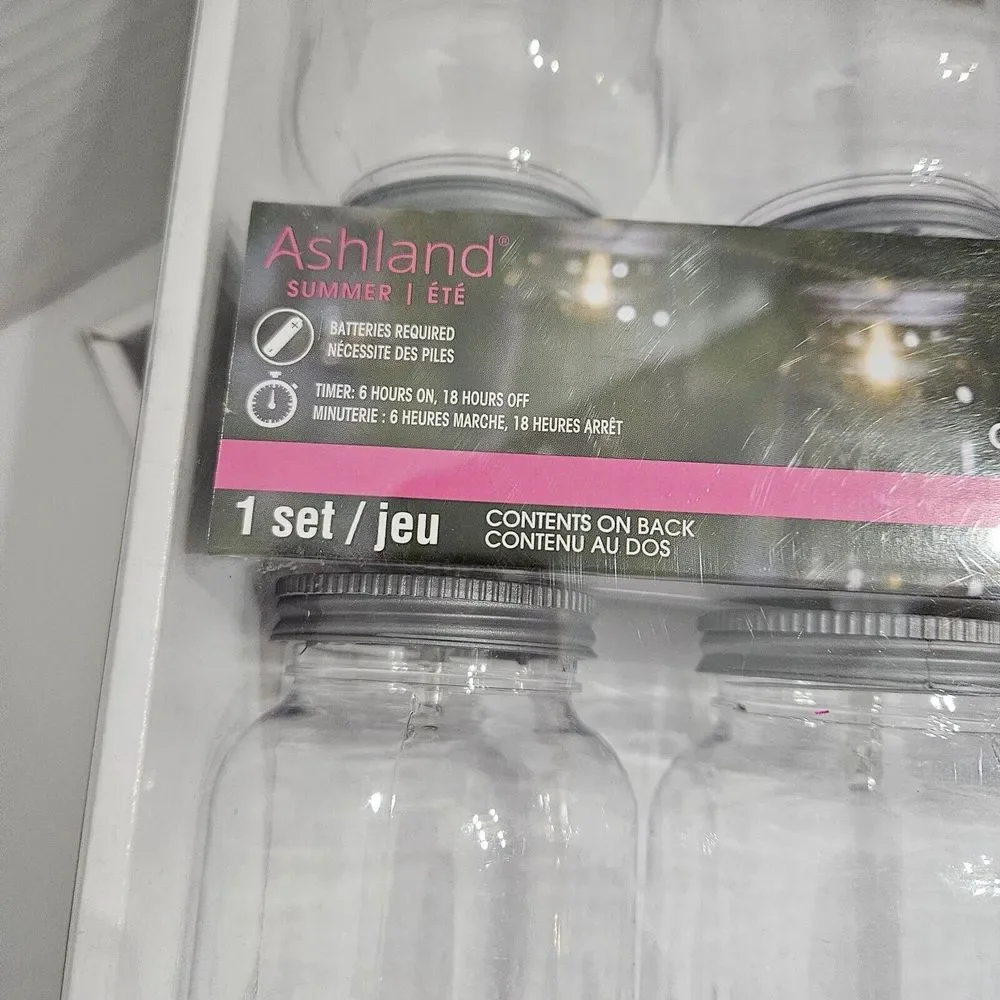 2‎ Set Mason Jar LED String Lights By Ashland Summer Battery Operated NIP